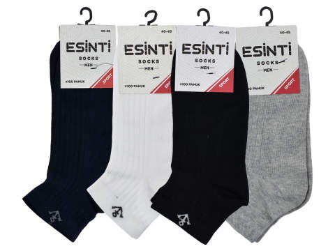 Esinti 002 %100 Pamuk Spor Erkek Patik 12'li