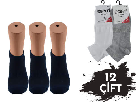 Esinti 003 %100 Pamuk Spor Erkek Patik 12'li