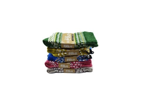 XGRİ POLO 98 Yün Jakarlı Yıkamalı Bayan Soket Çorap 12'li