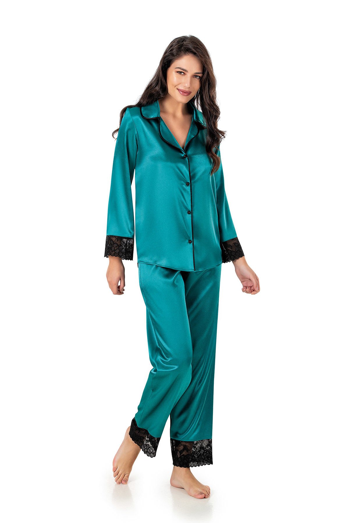 Moongirl 530 Bayan Saten Pijama Takım