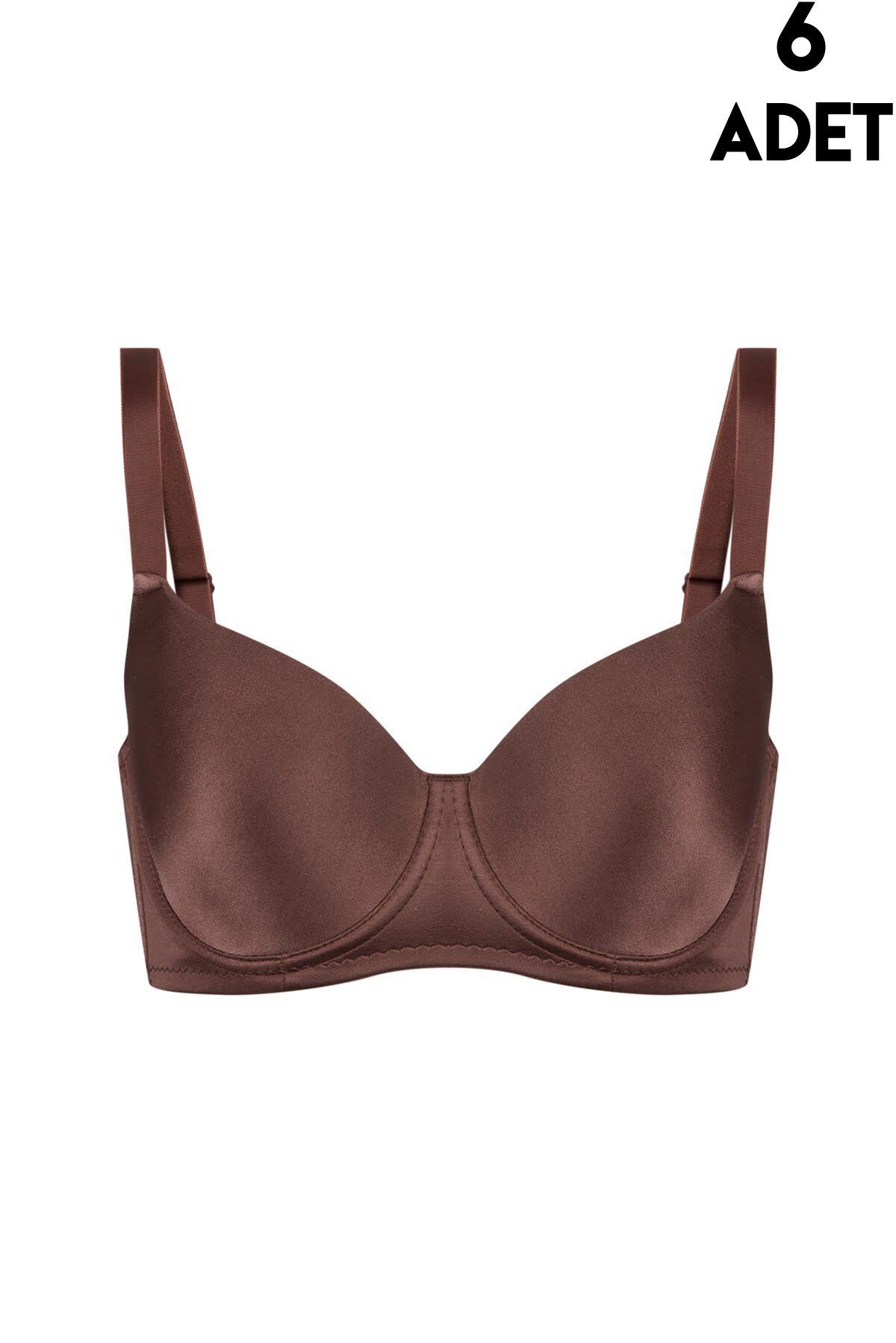 Cansoy 660 Kahve Diana C Cup Balenli Desteksiz Bayan Sütyen 6'lı
