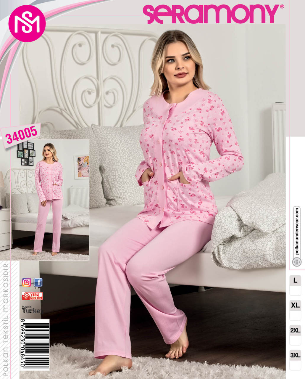 Seramony 34005 Uzun Kollu Bayan Pijama Takımı