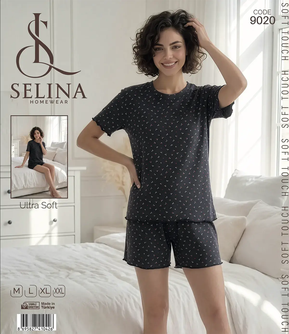 Selina 9020 (M-L-XL-XXL) Bayan Şortlu Takım