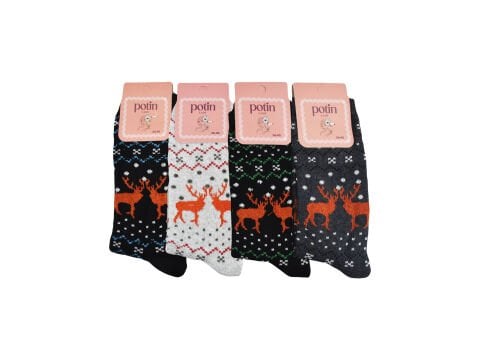 Potin 3-12 Bayan Penye Likralı Çorap 12'li