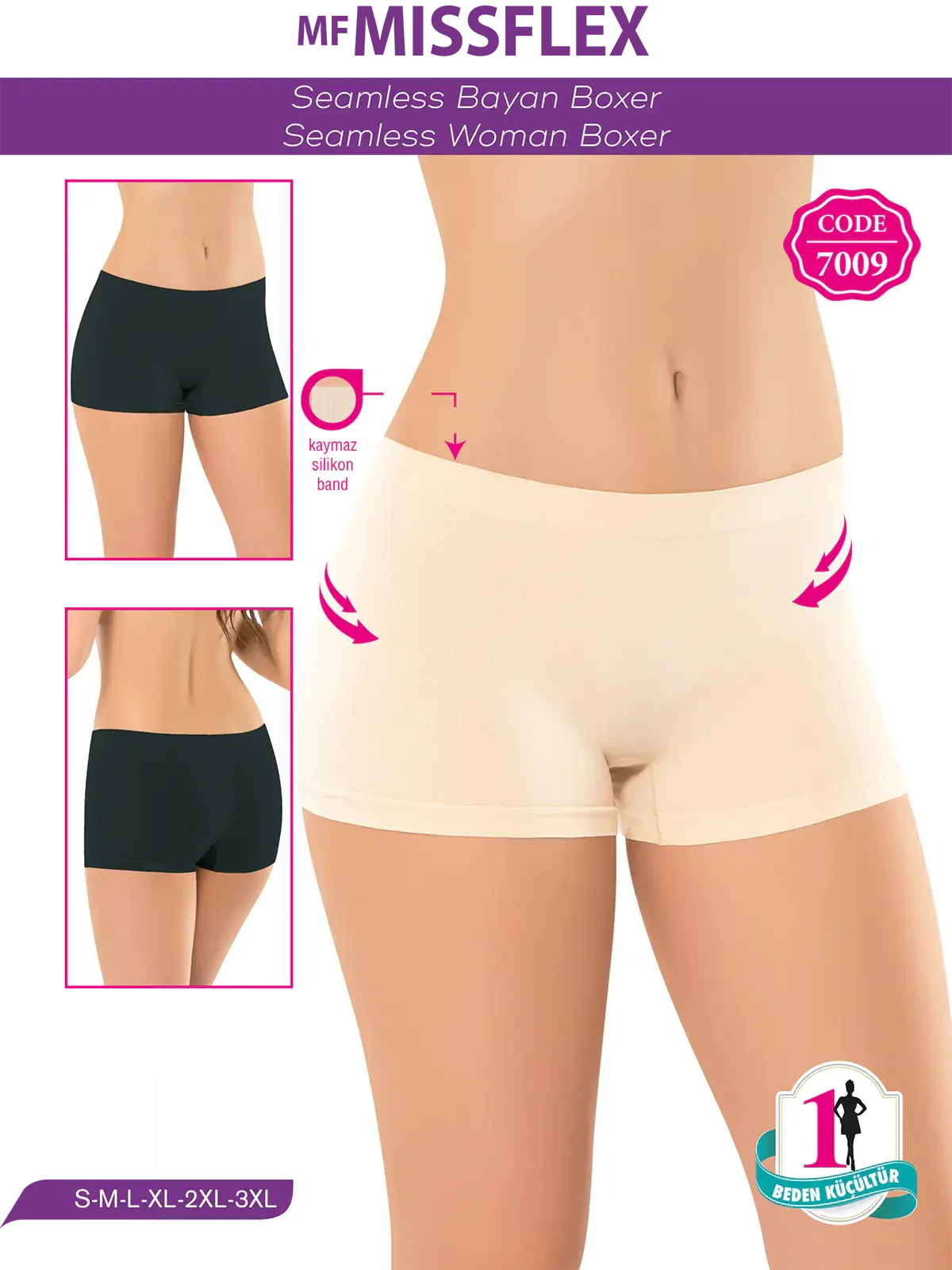 MF MISS FLEX 7009 Dikişsiz Seamless Boxer