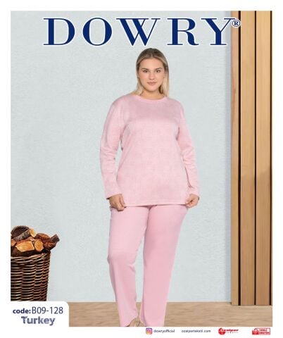Dowry B09-128 (2XL-3XL-4XL-5XL) Uzun Kollu Bayan Pijama Takımı 4'lü