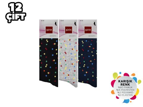 Şirin 4000-33 Dikişsiz Bayan Penye Çorap 12'li