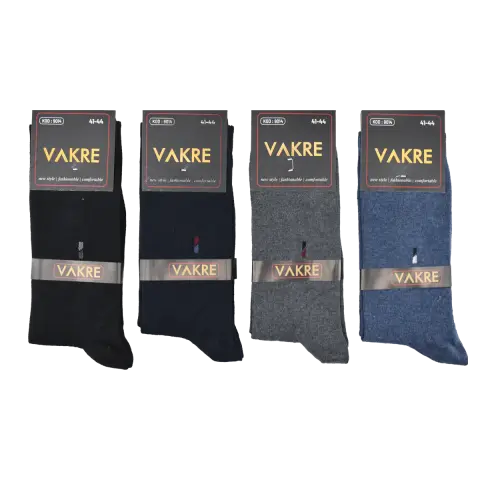 Vakre 9014-40 (41-44) Erkek Penye Likralı Çorap 12'li