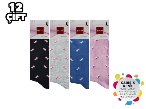 Şirin 4000-38 Dikişsiz Bayan Penye Çorap 12'li