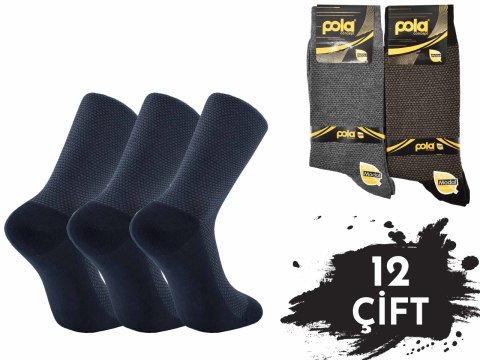 Pola Modal Erkek Dikişsiz Çorap 12'li