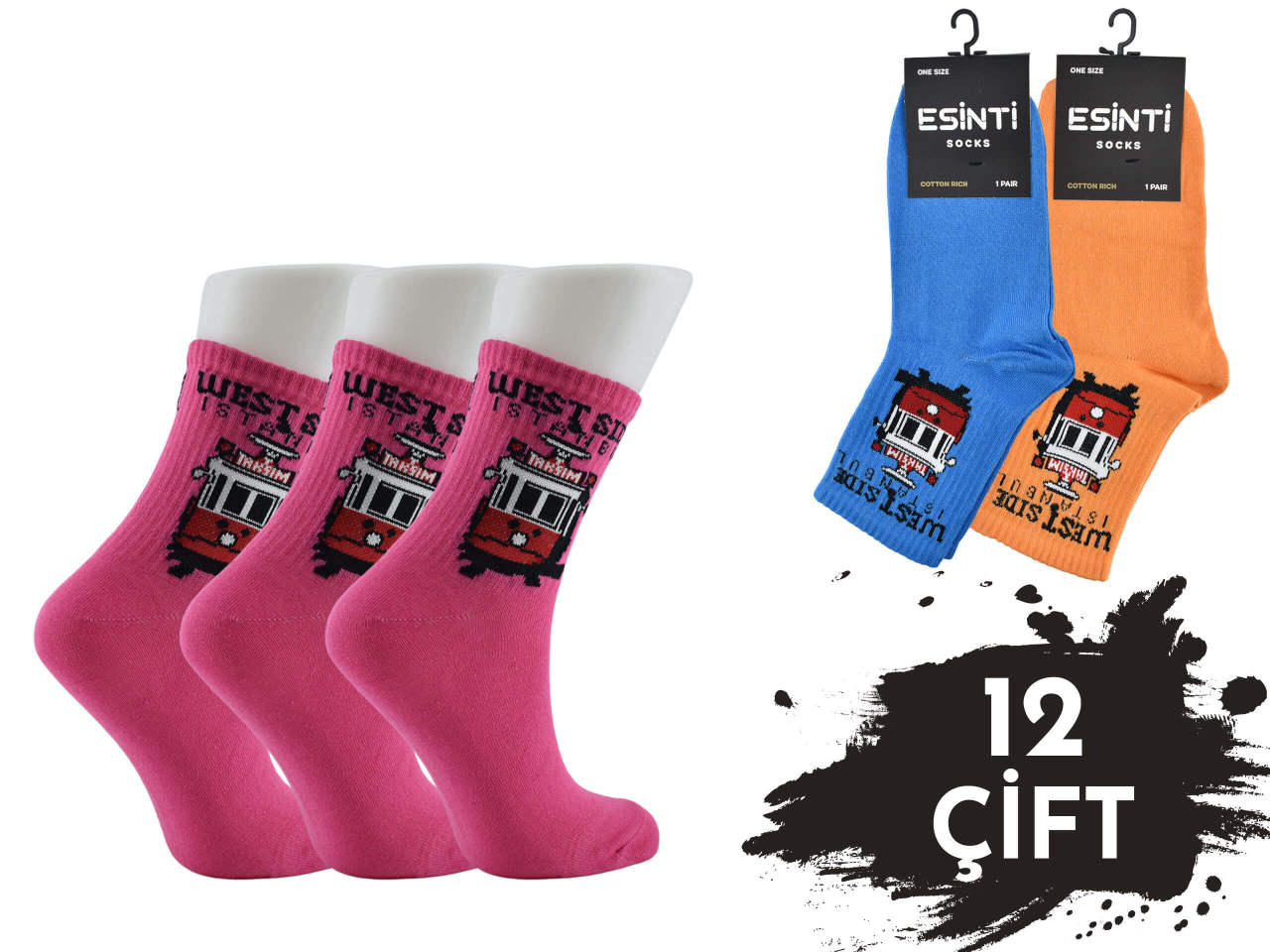 Esinti Bayan Kolej Çorap 12'li