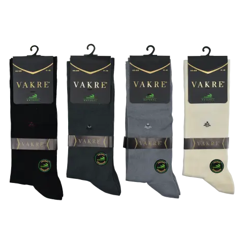 Vakre 9038 (41-45 NO) Dikişsiz Erkek Bambu Çorap 12'li