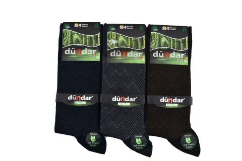 Dündar Dikişsiz Yıkamalı Kokulu Jakarlı Erkek Likralı Bambu Çorap 12'li