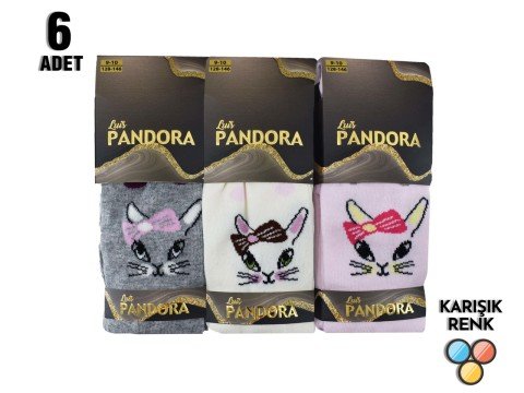 Pandora 8013 Desenli Çocuk Külotlu Çorap 6'lı