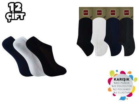 Şirin 7027-09 Görünmez Kapalı Erkek Penye Babet 12'li