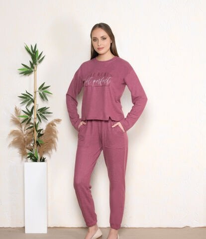 Dowry 09-126 (S-M-L-XL) Uzun Kollu Bayan Pijama Takımı 4'lü