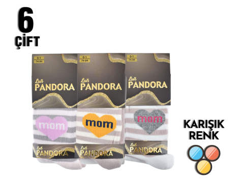Pandora 8038 Desenli Çocuk Külotlu Çorap 6'lı