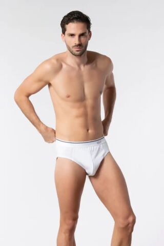 Tutku Elit 1351 Elestan Erkek İnce Bel Kemerli Slip Külot BEYAZ - XL