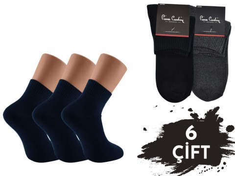 Pierre Cardin 2000 Orjinal Erkek Termal Havlu Patik 6'lı LACİVERT - 40-44 NO
