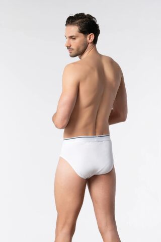 Tutku Elit 1351 Elestan Erkek İnce Bel Kemerli Slip Külot BEYAZ - S