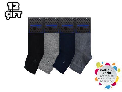 Marinay 012 Viscon Yarım Konç Erkek Patik 12'li