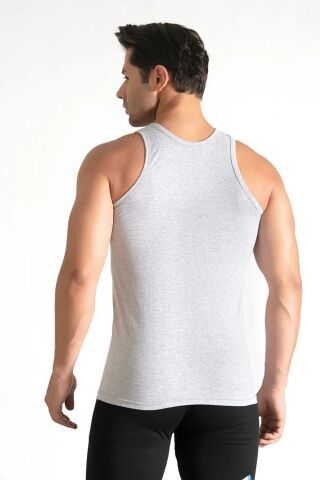 Seher 0001 Renkli Erkek Penye Atlet 6'lı GRİ - 6/XXL