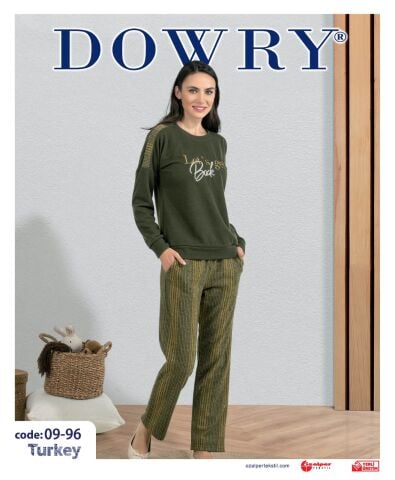 Dowry 09-96 (S-M-L-XL) Uzun Kollu Bayan Pijama Takımı 4'lü