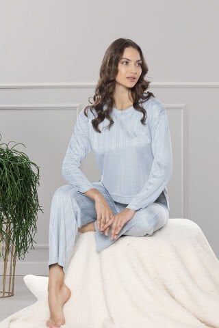 Dowry 09-151 (S-M-L-XL) Uzun Kollu Bayan Pijama Takımı 4'lü