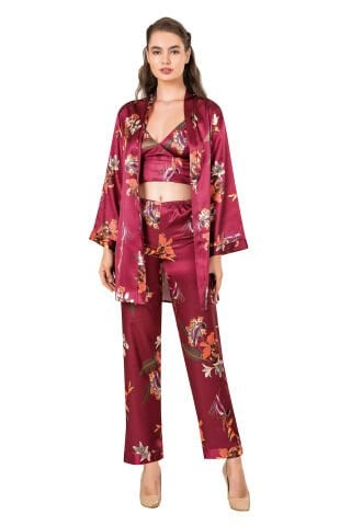 Moongirl 330 Epirme Crop 3lü Pijama Takım