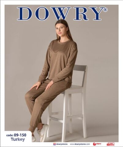 Dowry 09-150 (S-M-L-XL) Uzun Kollu Bayan Pijama Takımı 4'lü