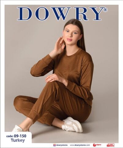 Dowry 09-150 (S-M-L-XL) Uzun Kollu Bayan Pijama Takımı 4'lü