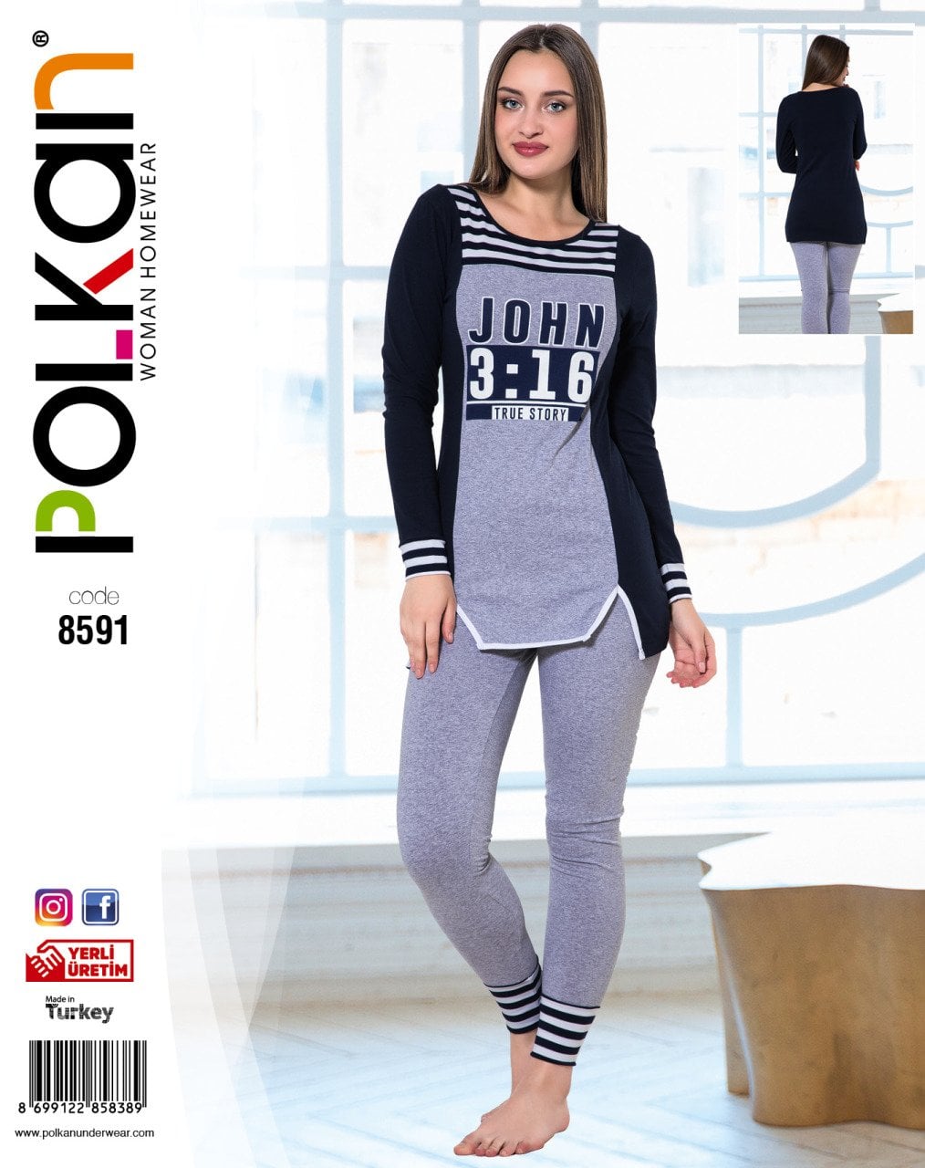 Polkan 8591 Uzun Kol Bayan Pijama Takımı