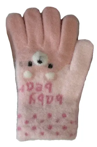 Kitti P-K26225-07  (3-6) Yaş Kız Çocuk Anaokulu Örme Eldiven 6'lı