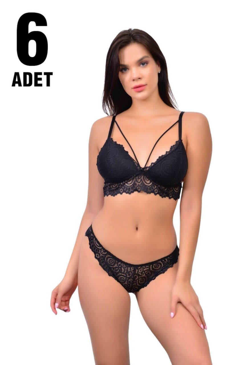 Wiolina Balensiz Dolgulu Kısa Bralet Sütyen Takım 6'lı