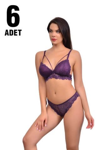Wiolina Balensiz Dolgulu Kısa Bralet Sütyen Takım 6'lı