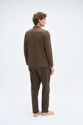 Pijadore 2078 (M-L-XL-XXL) Uzun Kollu Düğmeli Erkek Pijama Takım 4'lü