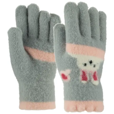 Kitti K26260-11 (5-8) Yaş Kız Çocuk Örme Eldiven 6'lı