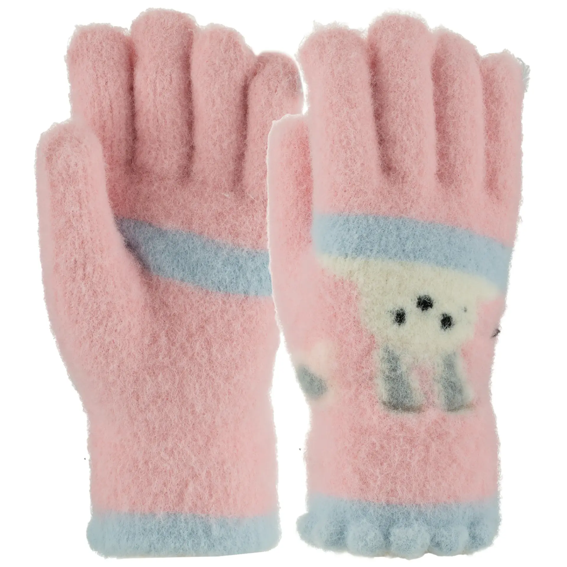 Kitti K26260-11 (5-8) Yaş Kız Çocuk Örme Eldiven 6'lı