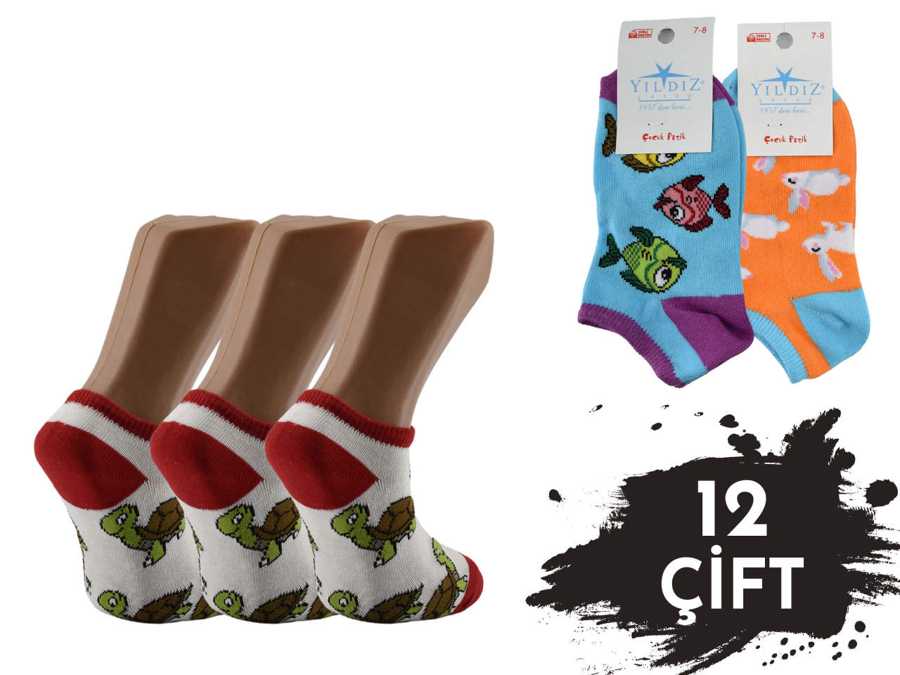 Yıldız 5251 %76 Pamuk Kız Çocuk Patik 12'li