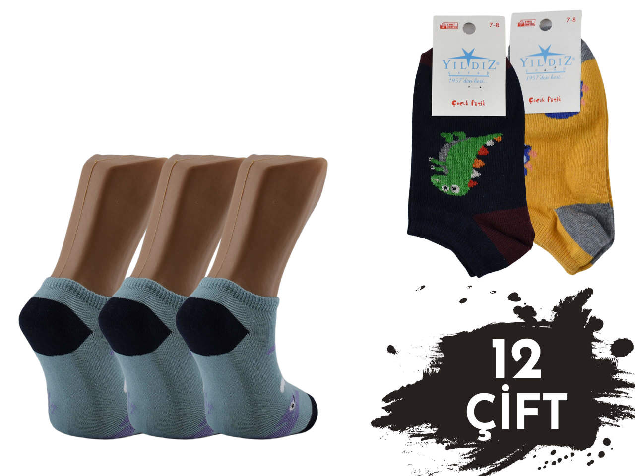 Yıldız 5263 %76 Pamuk Erkek Çocuk Patik 12'li