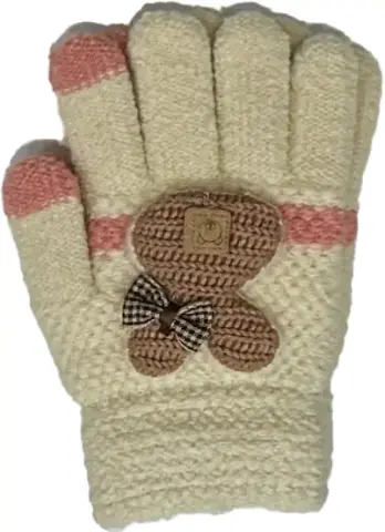 Kitti P-K25230-03 (4-8) Yaş Kız Çocuk Örme Eldiven 6'lı