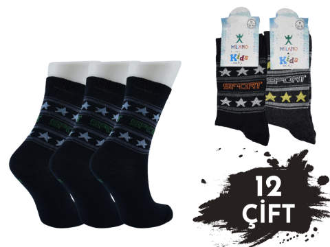 Milano Erkek Çocuk Çorap 12'li