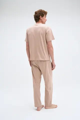 Pijadore 2082 (M-L-XL-XXL) Kısa Kollu Üç Düğmeli Erkek Pijama Takım 4'lü