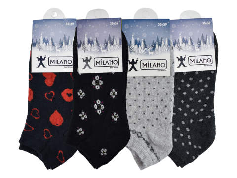 Milano Bayan Havlu Kışlık Patik 12'li