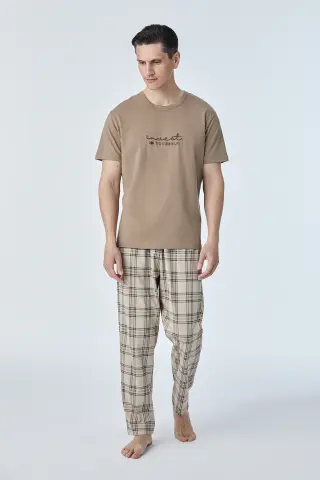 Pijadore 2112 (M-L-XL-XXL) Kısa Kollu Erkek Pijama Takım 4'lü