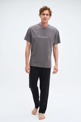 Pijadore 2065 (M-L-XL-XXL) Kısa Kollu Erkek Pijama Takım 4'lü