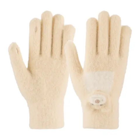 Kitti K26270-06 (9-15) Yaş Garson Kız Çocuk Çift Kat Örme Eldiven 12'li
