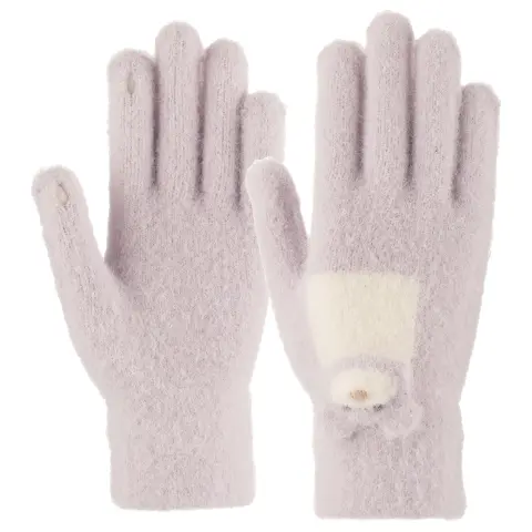 Kitti K26270-06 (9-15) Yaş Garson Kız Çocuk Çift Kat Örme Eldiven 12'li