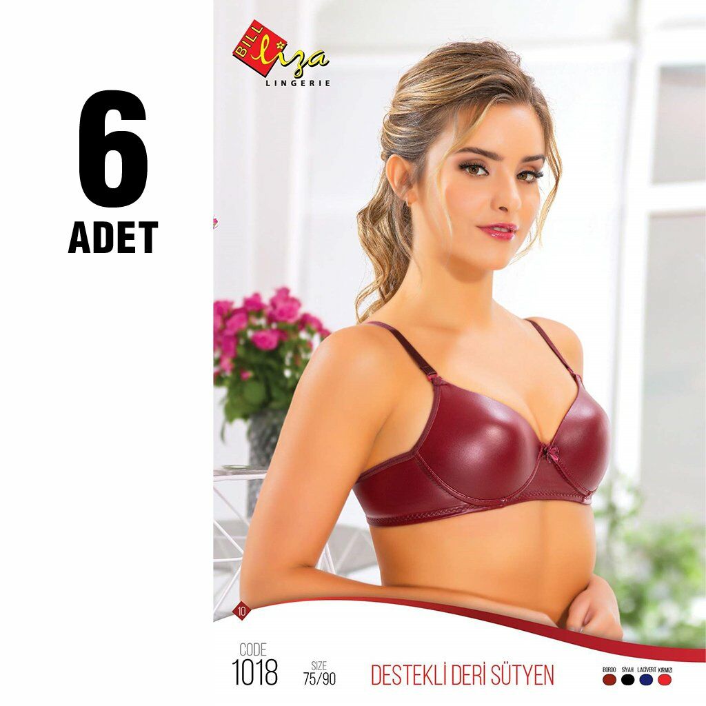 Liza 1018 Balenli Destekli Deri Sütyen 6'lı