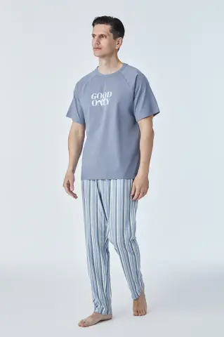 Pijadore 2117 (M-L-XL-XXL) Kısa Kollu Erkek Pijama Takım 4'lü